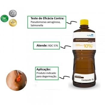 Iodopolividona Solução com Tensoativos Degermante 1 Litro - Vic Pharma