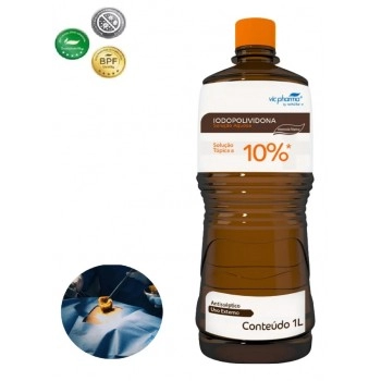 Iodopolividona 10% Solução Aquosa Tópico 1 Litro - Vic Pharma