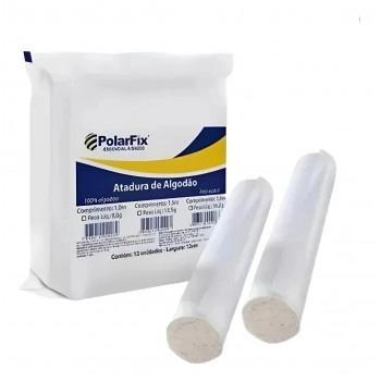 Atadura de Algodão Ortopédico Hidrofóbico 10cm x 1m com 12 Unidades PolarFix