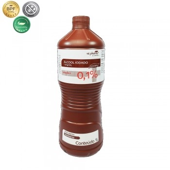Álcool Iodado 0,1% Antisséptico 1 Litro Vic Pharma