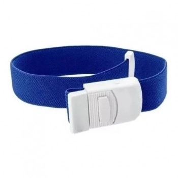 Garrote Em Tecido Azul Com Presilha Elástico Adulto - Premium