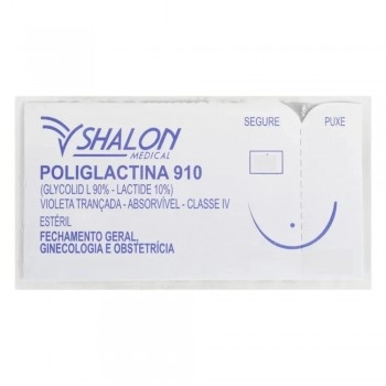 Fio de Sutura Poliglactina 910 3-0 com Agulha 1/2 3,5 70cm Shalon Fios Cirúrgicos