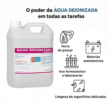 Água Deionizada Desmineralizada Galão 5 Litros - Ciclo Farma