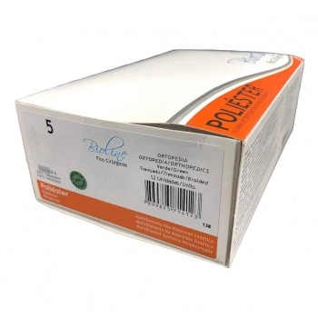 Fio de Sutura Poliéster 5 com Agulha 1/2 4,8 75cm Bioline Fios Cirúrgicos