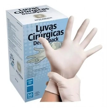 Luva Cirúrgica De Látex Com Pó Tamanho 6.5 Par Descarpack