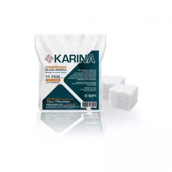 Compressa Gaze Hidrófila Algodão 11 Fios com 500 Unidades Karina America Medical