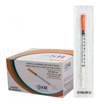 SERINGA 1ML (100 UI) C/AG 8X0,3 (FIXA) - SR