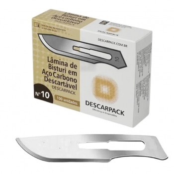 Lâmina De Bisturi N°10 Aço Carbono Descarpack