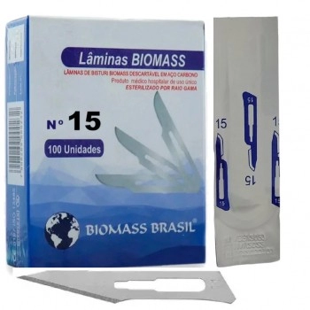 Lâmina De Bisturi N°15 Aço Carbono Biomass