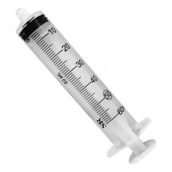 Seringa 60ml Descartável Bico Luer Lock Central Sem Agulha SR