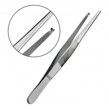 Pinça Dissecção Dente de Rato Reta 16cm Aço Inox Weldon