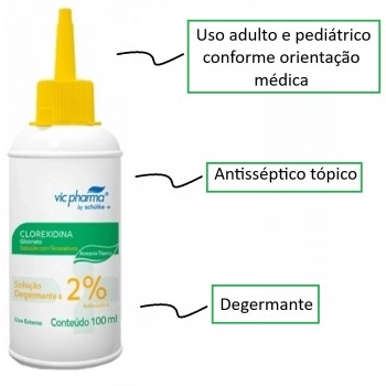 Gliconato de Clorexidina 2% Solução Degermante 100mL - Vic Pharma