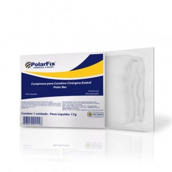 Compressa para Curativo Cirúrgico Estéril Algodão 15x60cm Polar Bec PolarFix