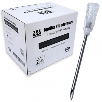 AGULHA ESTÉRIL 40X1,60MM CX C/100 UNID (BRANCA) - MEDIX