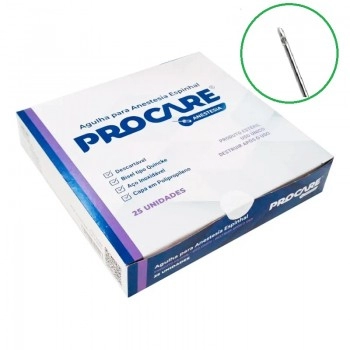Agulha para Anestesia Espinhal Raquidiana 25g x 3,5-0 com 25 Unidades Procare