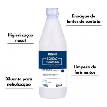 Cloreto de Sódio 0,9% Solução Fisiológica Sorimax 500ml Farmax
