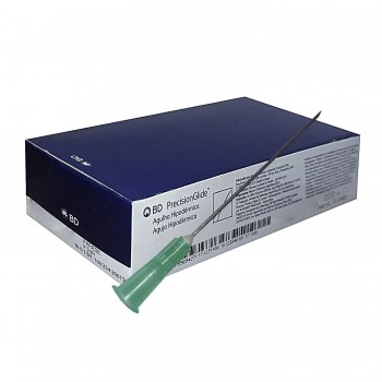 Agulha Verde Estéril Descartável 0,80x40mm com 100 Unidades BD