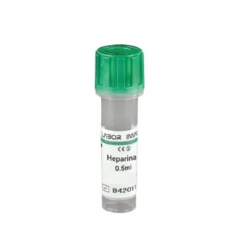 Tubo Coleta Heparina 0,5mL Tampa Verde com 50 Unidades – Labor Import