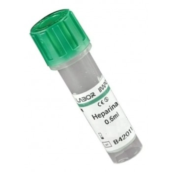 Tubo Coleta Heparina 0,5mL Tampa Verde com 50 Unidades – Labor Import