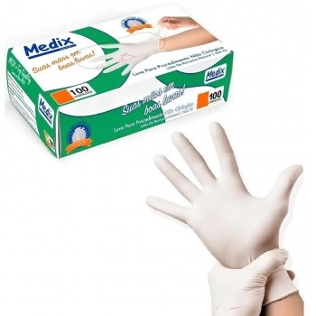 LUVA PARA PROCEDIMENTO TAM P (SEM PÓ) CX C/100 UNID - MEDIX