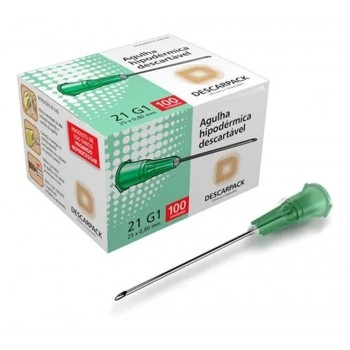 AGULHA COL MULT VACUO 25X0,80 C/ 100UN (VERDE) - DESCARPACK
