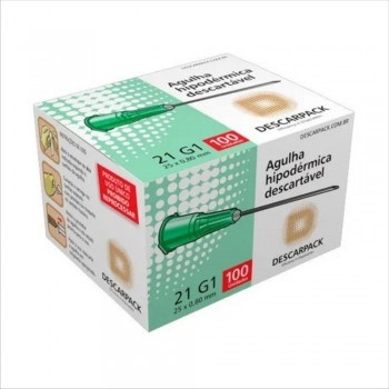 AGULHA COL MULT VACUO 25X0,80 C/ 100UN (VERDE) - DESCARPACK