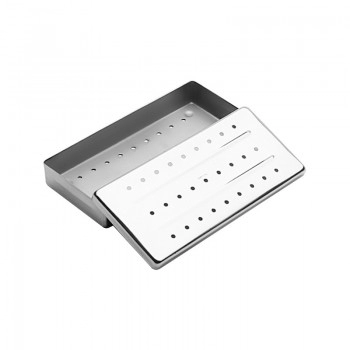 Estojo de Aço Inox Perfurado para Esterilização 28x14x6cm Fava