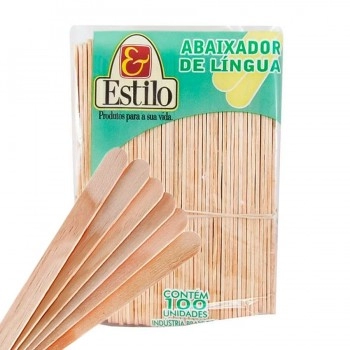 Abaixador de Língua de Madeira com 100 Unidades Estilo