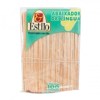 Abaixador de Língua de Madeira com 100 Unidades Estilo