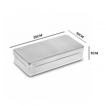 Estojo de Aço Inox Liso para Esterilização 20x10x5cm Milleniun Fava