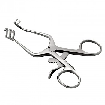 Afastador Weitlaner Cirúrgico 2x3 Dentes 14cm Aço Inoxidável ABC