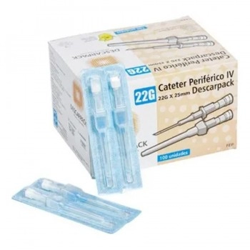 Cateter Periférico Intravenoso N°22 Azul - Descarpack