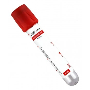Tubo para Coleta de Sangue Siliconizado 4mL Vermelho com 100 Unidades - Labor Import