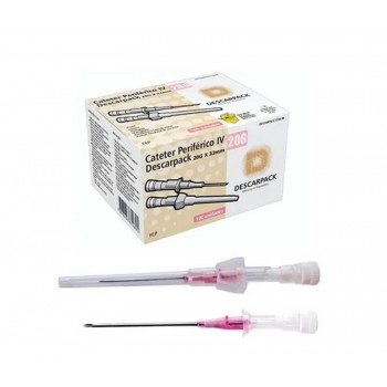 Cateter Periférico Intravenoso N°20 Rosa - Descarpack