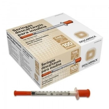 SERINGA 1ML (100 UI) C/AG 8X0,3 - DESCARPACK