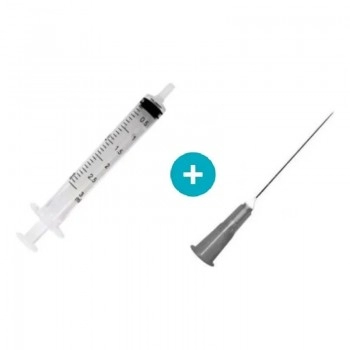 Seringa Descartável Bico Luer Slip 3mL com Agulha 25x0,7 - Descarpack
