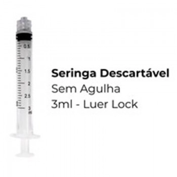 Seringa 3mL Bico Luer Lock Sem Agulha - BD