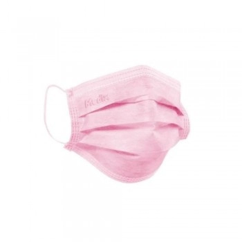Máscara Descartável Com Elástico Tripla Camada Rosa 50 Unidades - Medix