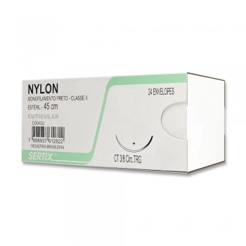 FIO NYLON MON PRETO 2-0 C/A 2 CTI SERTIX - SHALON