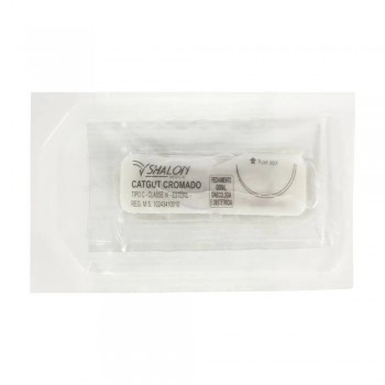 Fio de Sutura Catgut Cromado 3 sem Agulha 1,5m Shalon