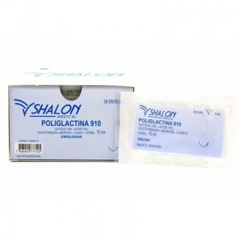 Fio de Sutura Poliglactina 910 3-0 com Agulha 3/8 3 70cm Shalon