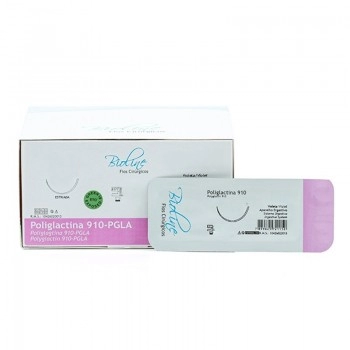Fio de Sutura Poliglactina 910 3-0 com Agulha 3/8 3,0 70cm Bioline Fios Cirúrgicos