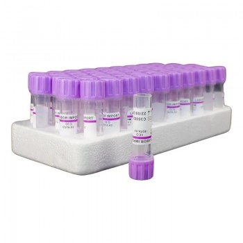 Tubo de Coleta EDTA K2 0,5mL Tampa Roxa Caixa com 50 Unidades - Labor Import