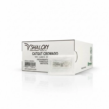 Fio de Sutura Catgut Cromado 3-0 com Agulha 3/8 3 75cm Shalon