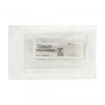 Fio de Sutura Catgut Cromado 1 sem Agulha 1,5m Shalon 2