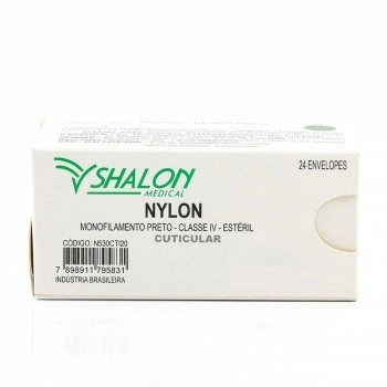 Fio Cirúrgico de Nylon USP 0 Não Absorvível sem Agulha Comprimento 1,5m - Shalon