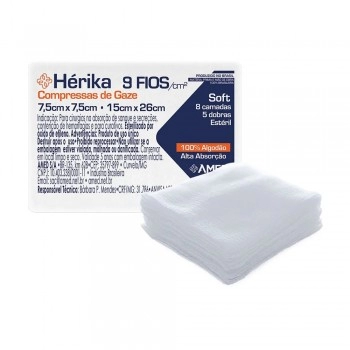 Compressa Gaze Hidrófila Estéril Algodão 09 Fios Com 10 Unidades Livia America Medical
