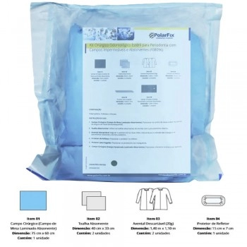 Kit Cirúrgico Básico Estéril com Campos Impermeáveis e Absorvíveis PolarFix