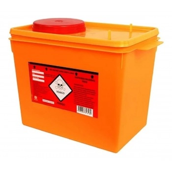 Caixa Coletora de Resíduos Tóxicos Laranja 7 Litros - Descarpack