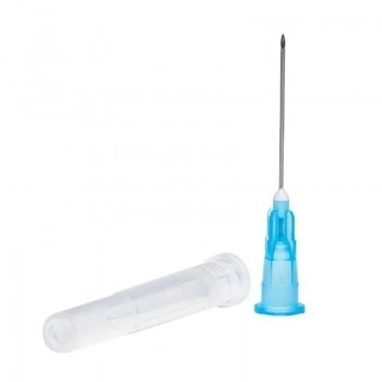 Agulha Azul Hipodérmica Descartável 25 x0,6mm com 100 Unidades SR